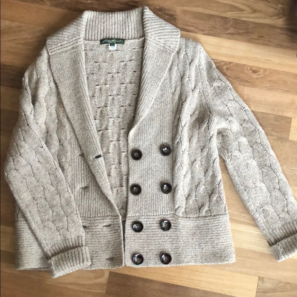 Eddie Bauer oatmeal cardigan